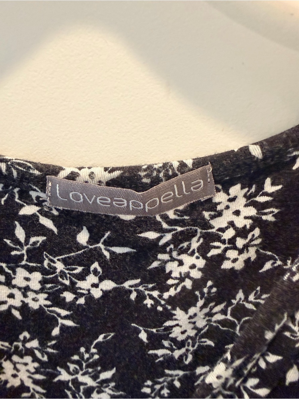 Loveappella Black White Floral Wrap Dress Flutter Sleeve Lace Trim Large petite - Picture 5 of 10